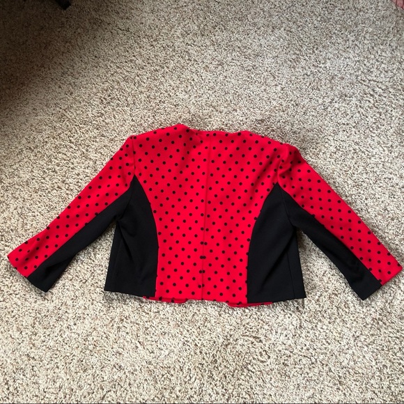 Danny & Nicole 2pc Red & Black Polka Dot Jacket Dress Set Size 8 - Picture 6 of 14